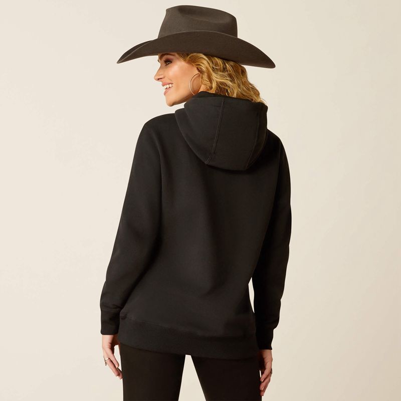 Black Ariat Steer Stitch Hoodie | 53PSUIAQD