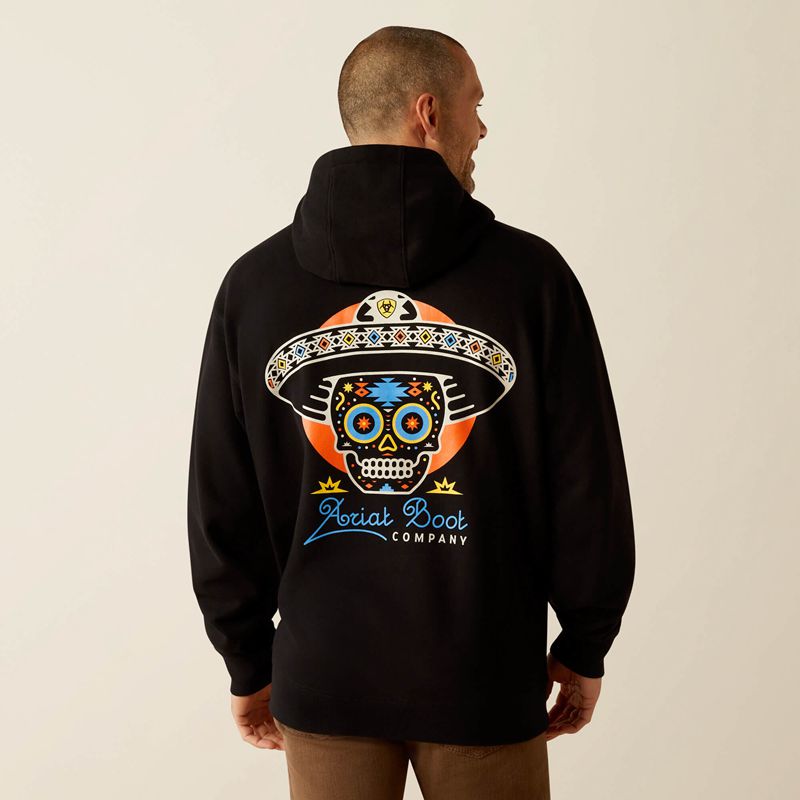 Black Ariat Sugar Skull Hoodie | 05PGVUNIH