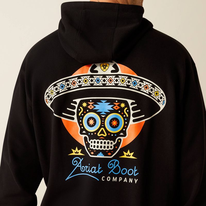 Black Ariat Sugar Skull Hoodie | 05PGVUNIH