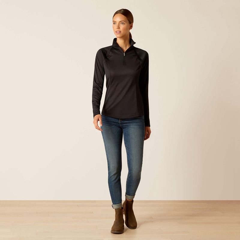 Black Ariat Sunstopper 3.0 1/4 Zip Baselayer | 98IFWARJD