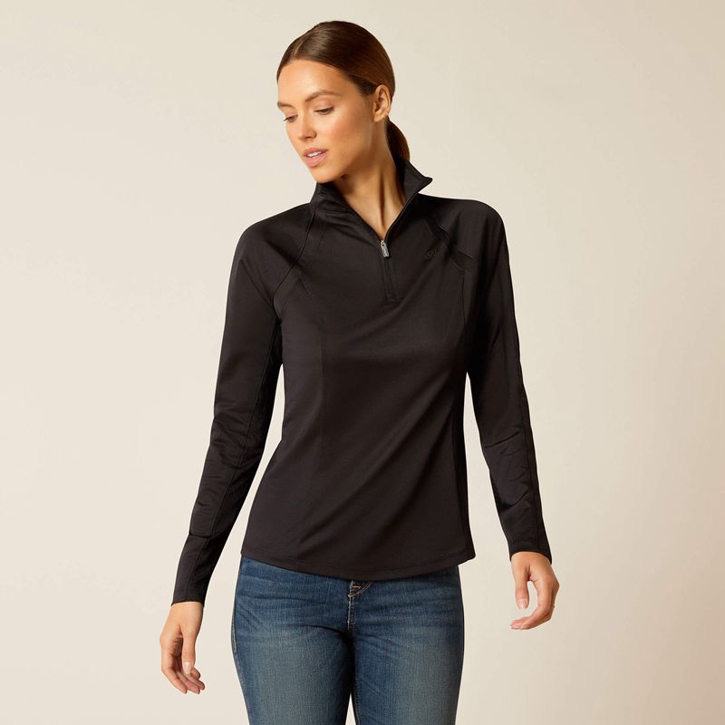 Black Ariat Sunstopper 3.0 1/4 Zip Baselayer | 98IFWARJD