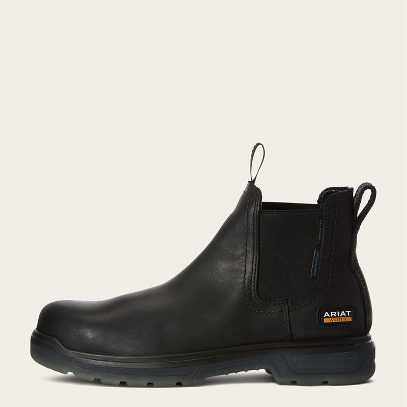 Black Ariat Turbo Chelsea Waterproof Carbon Toe Work Boot | 64PFIAYHU