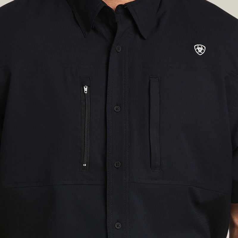 Black Ariat Venttek Classic Fit Shirt | 73QIYEZUK