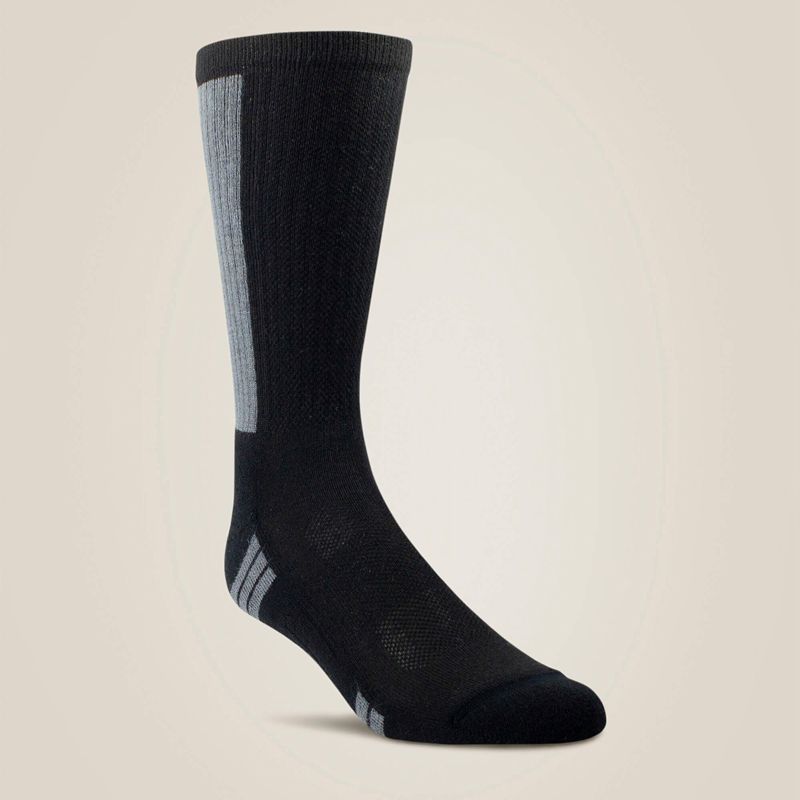 Black Ariat Venttek® Mid Calf Performance Sock 2 Pair Pack | 42VTPJBED