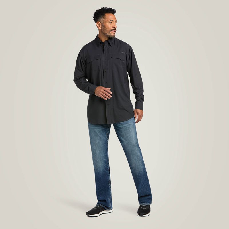 Black Ariat Venttek Outbound Classic Fit Shirt | 80EUYLSQP