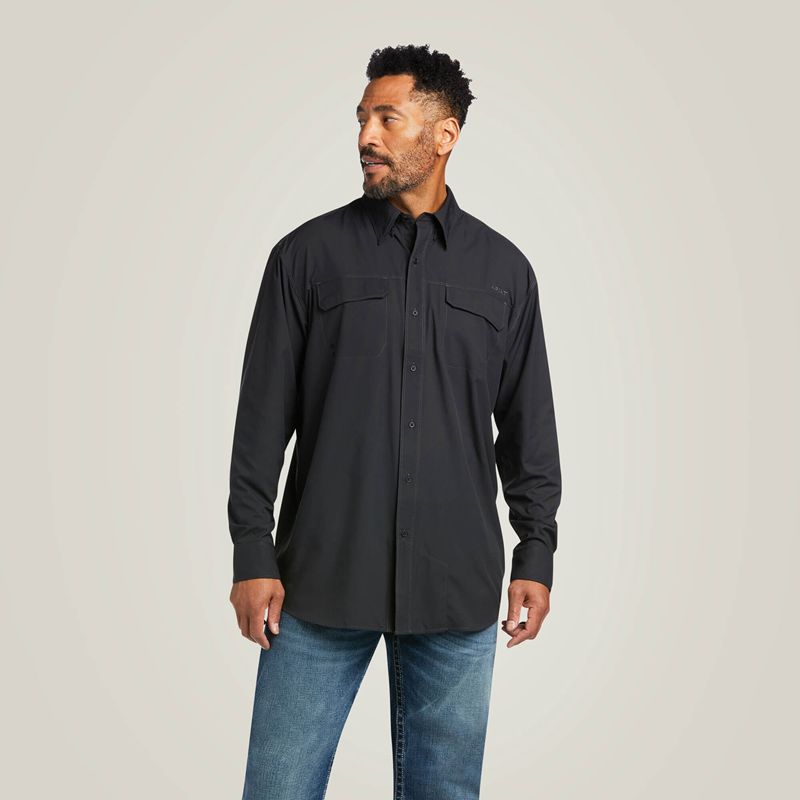 Black Ariat Venttek Outbound Classic Fit Shirt | 80EUYLSQP