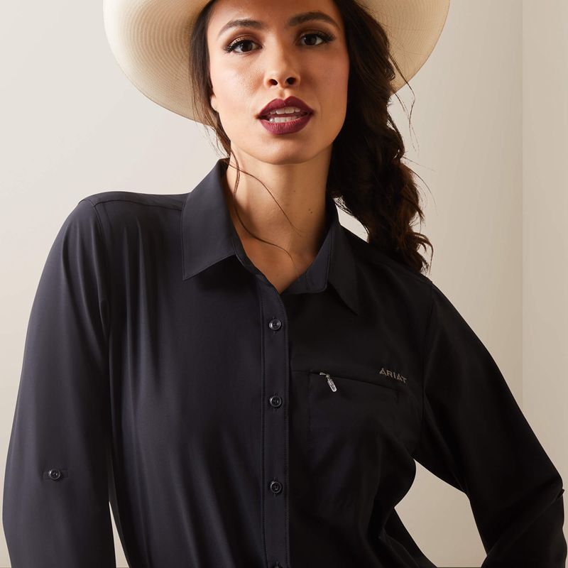 Black Ariat Venttek Stretch Shirt | 83STHBJKY