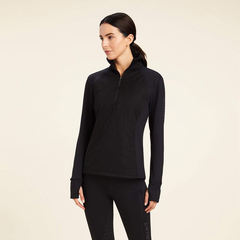 Black Ariat Venture 1/2 Zip Sweatshirt | 59NUMBHGT