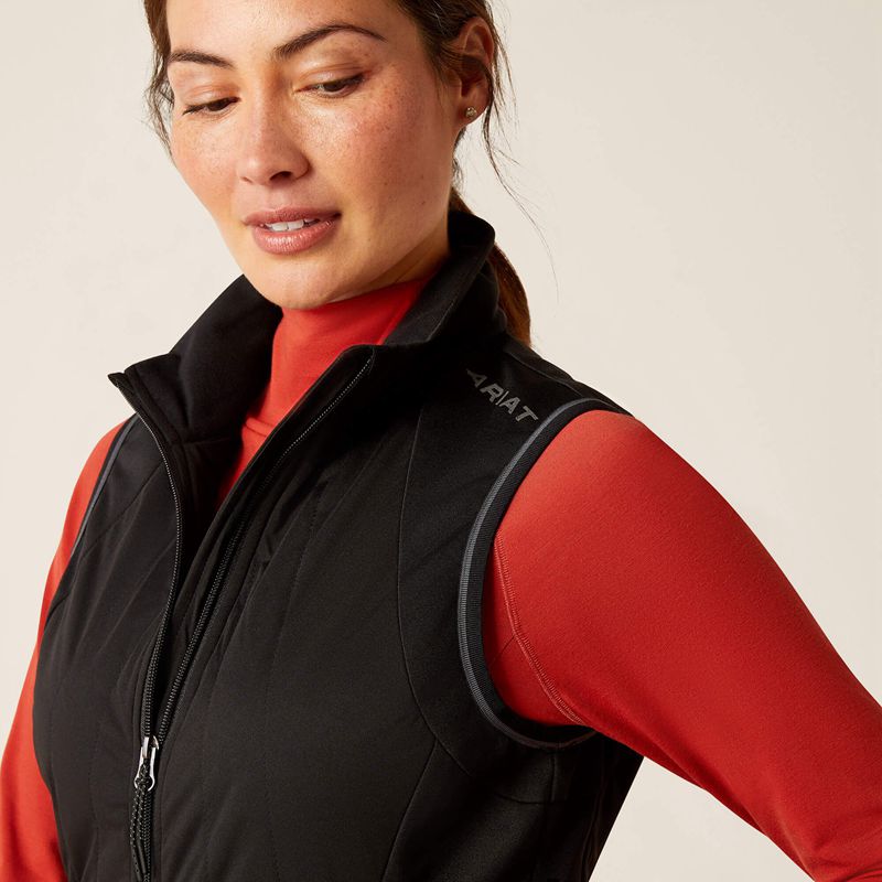 Black Ariat Venture Full Zip Vest | 43PBHIUFK