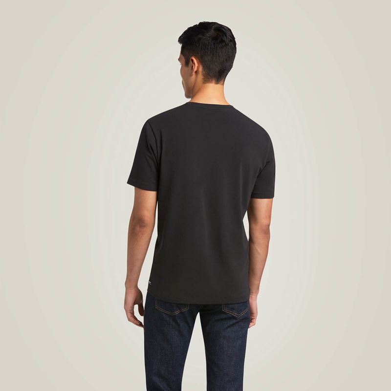 Black Ariat Vertical Logo T-Shirt | 09SZUHFKN