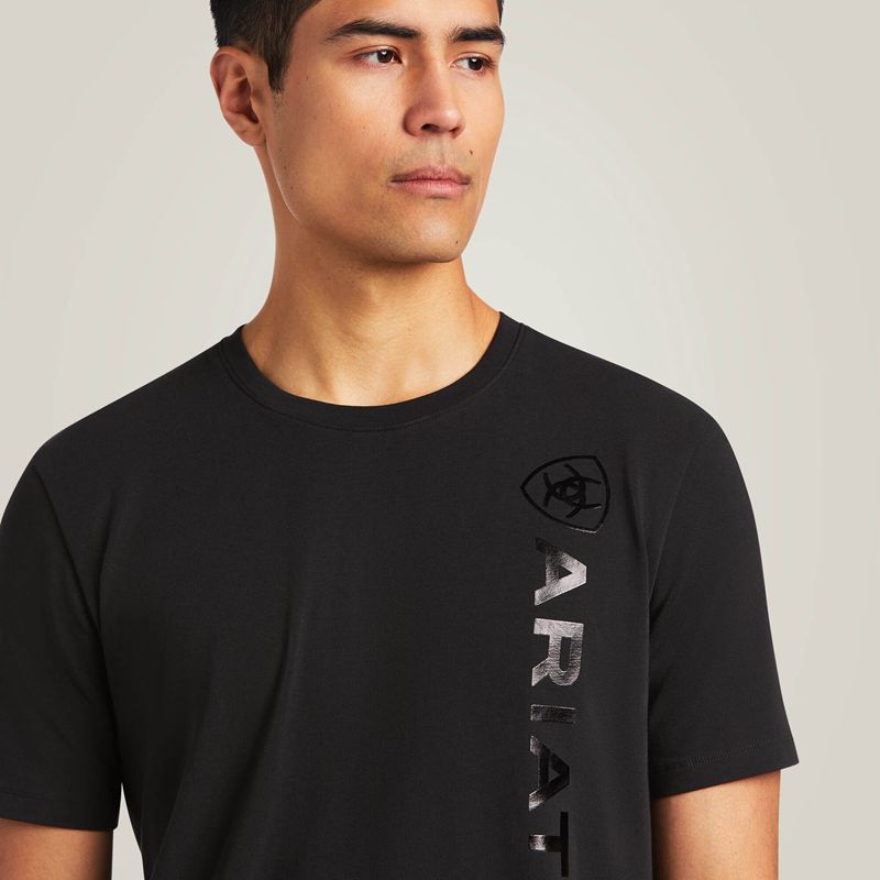 Black Ariat Vertical Logo T-Shirt | 09SZUHFKN