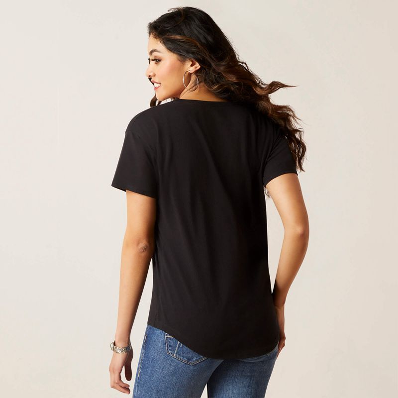 Black Ariat Viva Mexico T-Shirt | 47UEGONVT