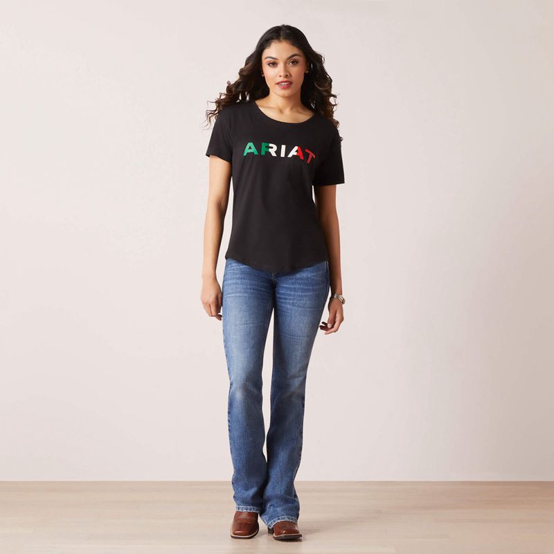 Black Ariat Viva Mexico T-Shirt | 47UEGONVT