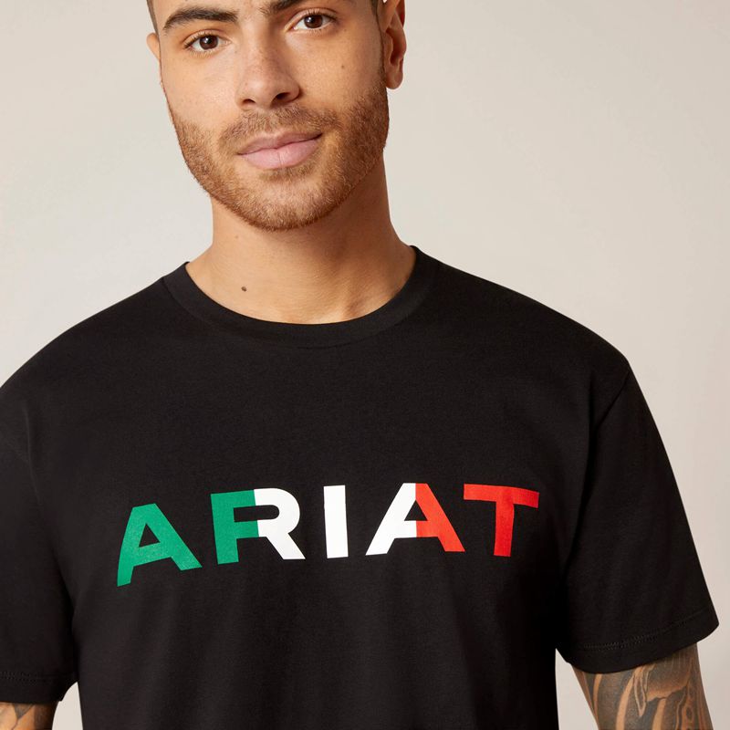 Black Ariat Viva Mexico T-Shirt | 63QMFOTXE