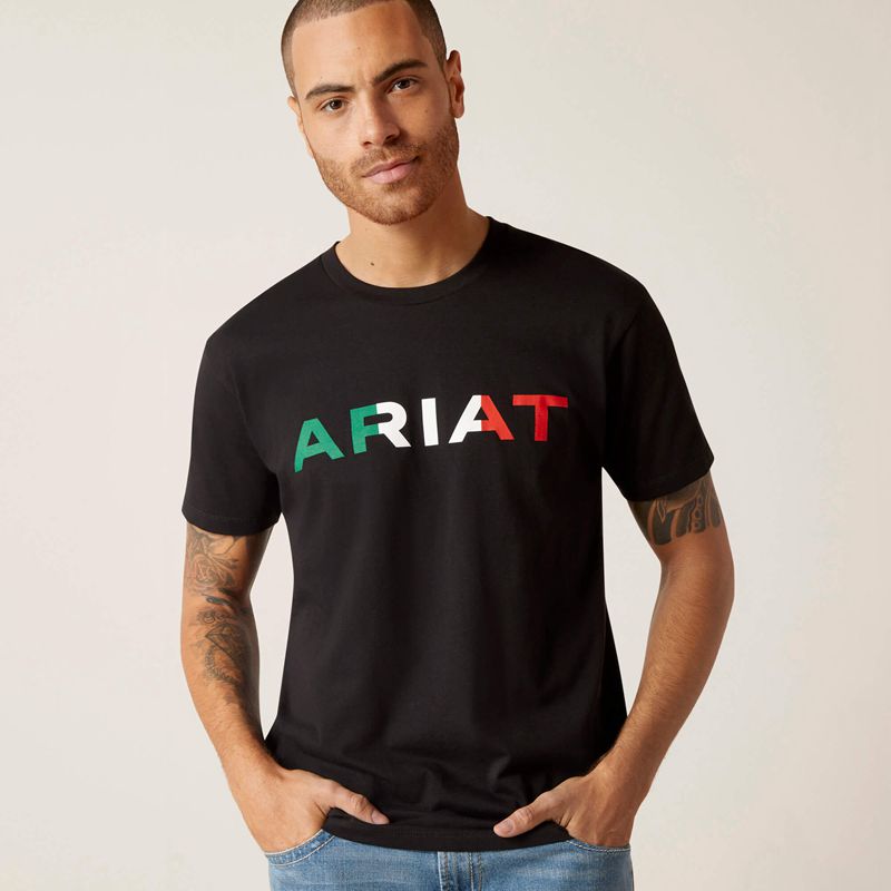 Black Ariat Viva Mexico T-Shirt | 63QMFOTXE