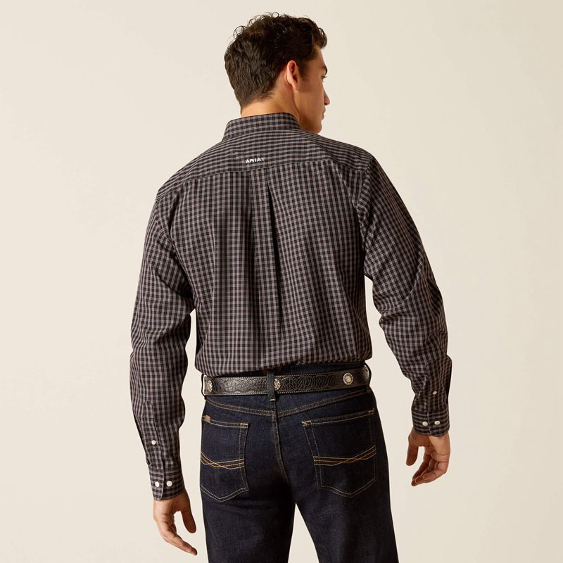 Black Ariat Wrinkle Free Brooklyn Fitted Shirt | 56UQNYVBR