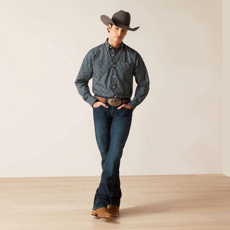 Black Ariat Wrinkle Free Gryffin Classic Fit Shirt | 92AFRJBCK