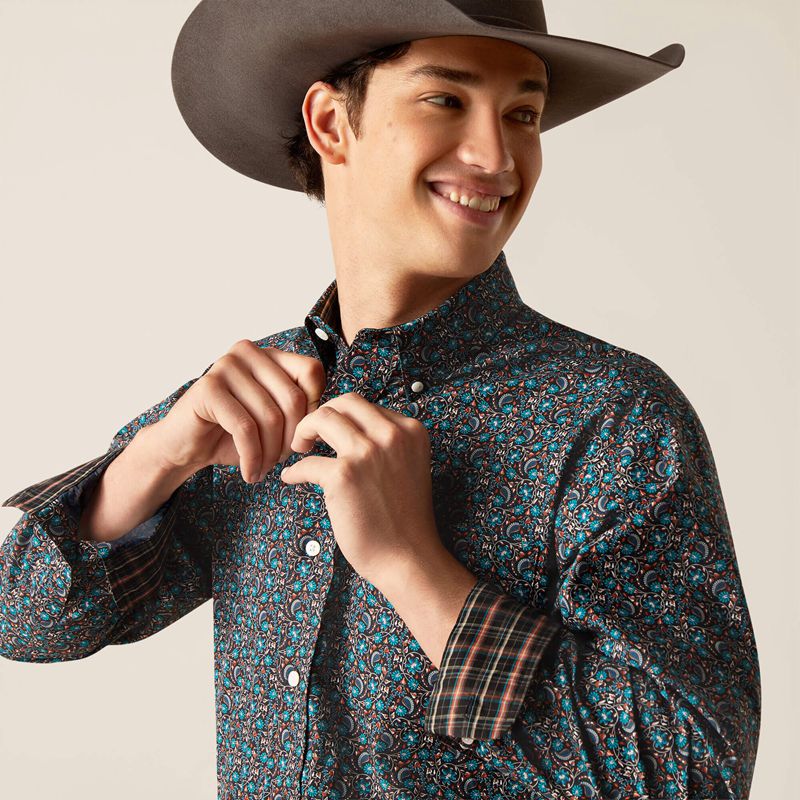 Black Ariat Wrinkle Free Gryffin Classic Fit Shirt | 92AFRJBCK