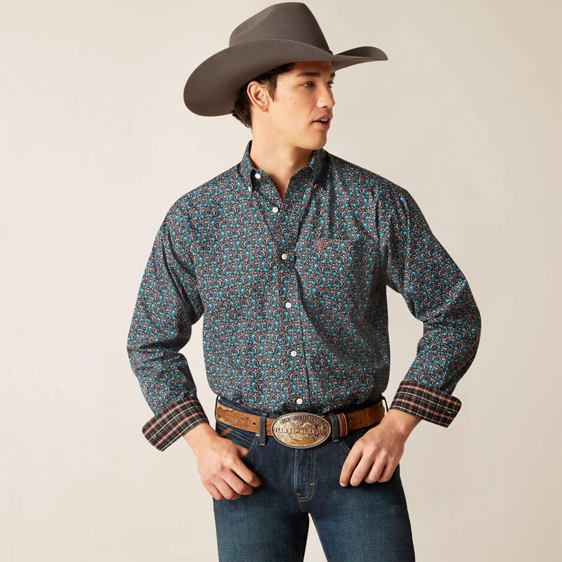 Black Ariat Wrinkle Free Gryffin Classic Fit Shirt | 92AFRJBCK