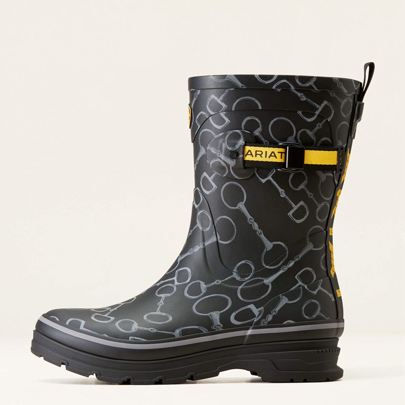 Black Bit Print Ariat Kelmarsh Mid Rubber Boot | 57MISKRLN