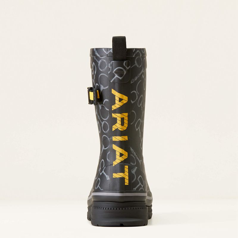 Black Bit Print Ariat Kelmarsh Mid Rubber Boot | 57MISKRLN