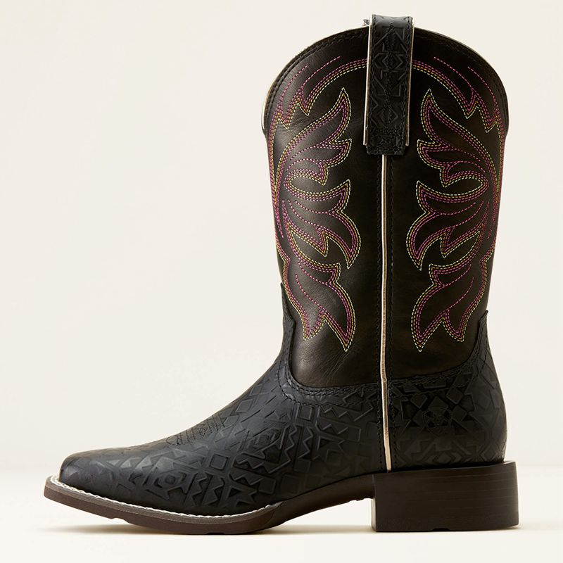 Black Blanket Emboss/Limousine Black Ariat Buckley Western Boot | 68XZDMKCA