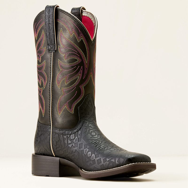 Black Blanket Emboss/Limousine Black Ariat Buckley Western Boot | 68XZDMKCA