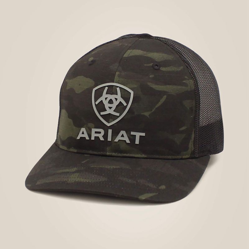 Black Camo Ariat Stacked Logo Cap | 54QJMXTSV