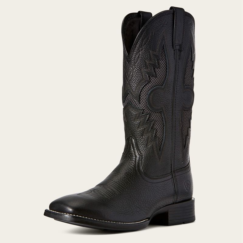 Black Carbon Ariat Solado Venttek Western Boot | 95WUAJCOS