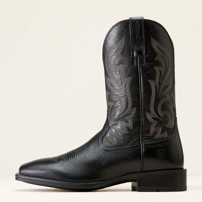 Black Deertan Ariat Slim Zip Ultra Western Boot | 45XALJTZD