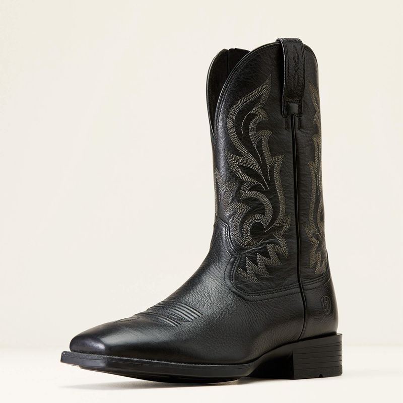 Black Deertan Ariat Slim Zip Ultra Western Boot | 45XALJTZD