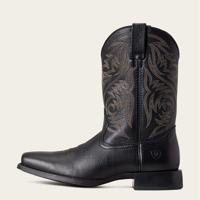 Black Deertan Ariat Sport Herdsman Western Boot | 75FDSWLVB