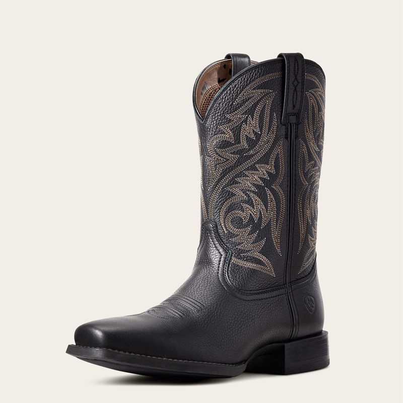 Black Deertan Ariat Sport Herdsman Western Boot | 75FDSWLVB