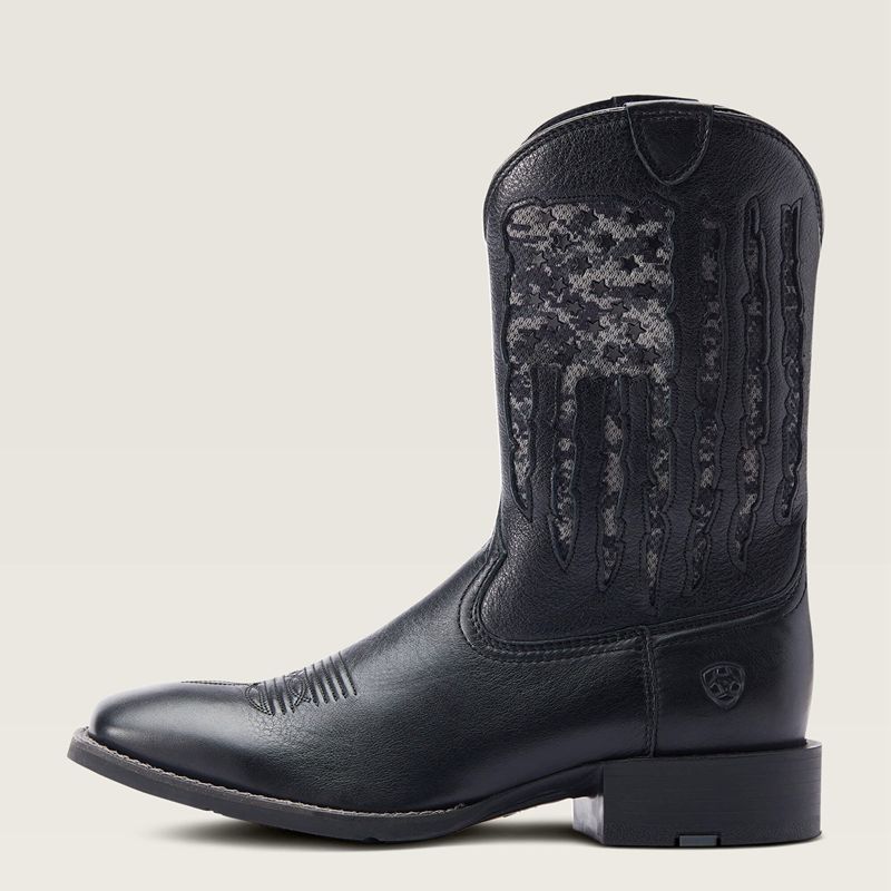 Black Deertan Ariat Sport My Country Venttek Western Boot | 96LUCWSQI