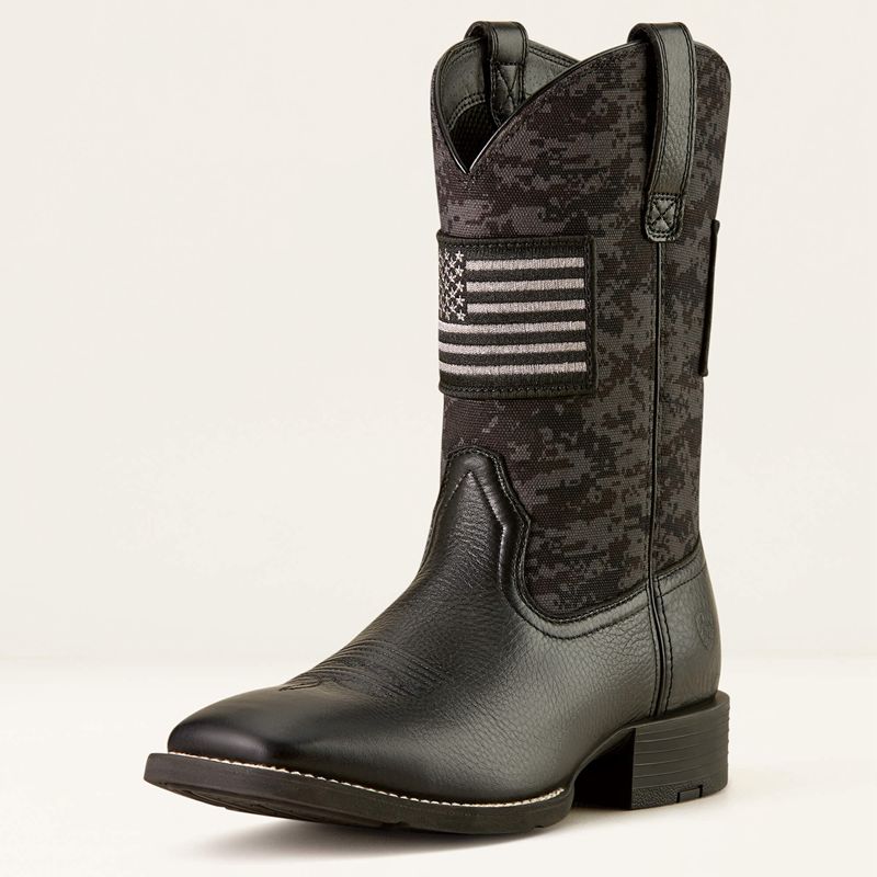 Black Deertan Ariat Sport Patriot Western Boot | 40MJWZUBT