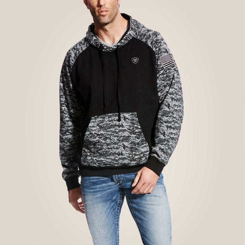 Black Digi Camo Ariat Patriot Hoodie | 32CBOKSYT