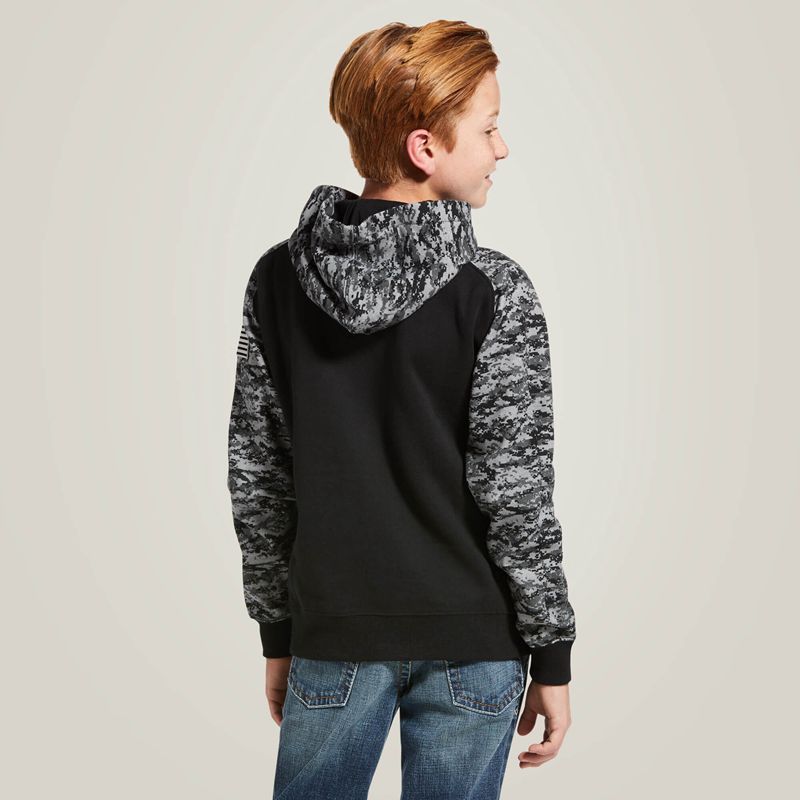 Black Digi Camo Ariat Patriot Hoodie | 86VWJYUGT