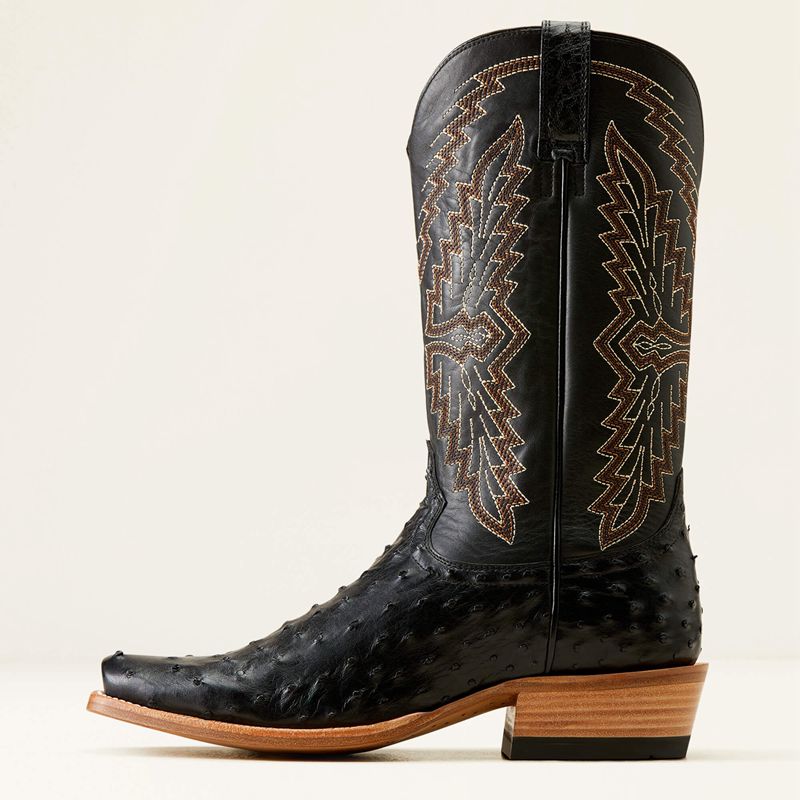 Black Full Quill Ostrich/Inkwell Ariat Futurity Done Right Cowboy Boot | 80KPNGHAB