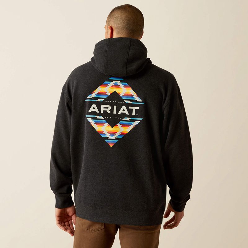 Black Heather Ariat Diamond Canyon Hoodie | 23OJCXIWQ