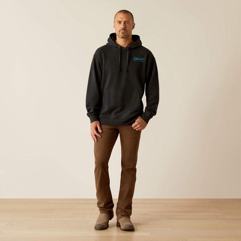 Black Heather Ariat Diamond Canyon Hoodie | 23OJCXIWQ