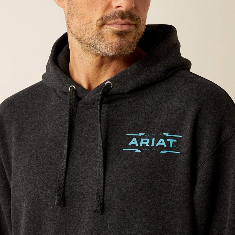 Black Heather Ariat Diamond Canyon Hoodie | 23OJCXIWQ