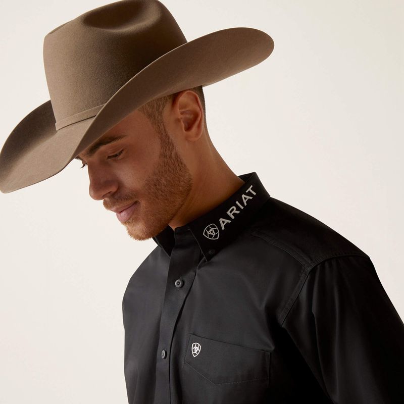 Black Mexico Ariat Team Logo Twill Classic Fit Shirt | 72XAMZRHK