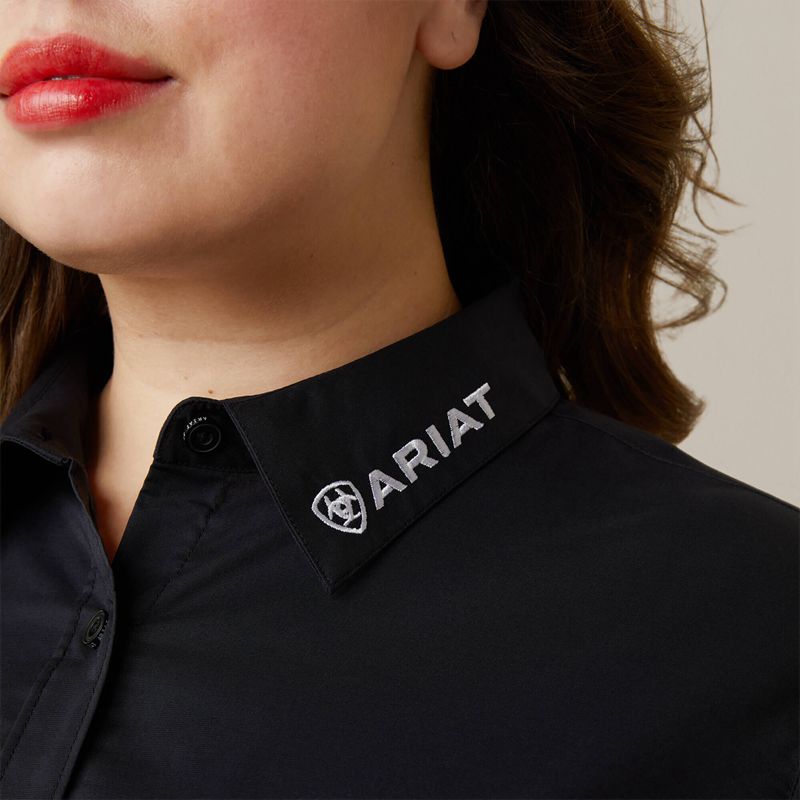 Black W/ Mexico Flag Emb Ariat Team Kirby Stretch Shirt | 48HWTQKSN