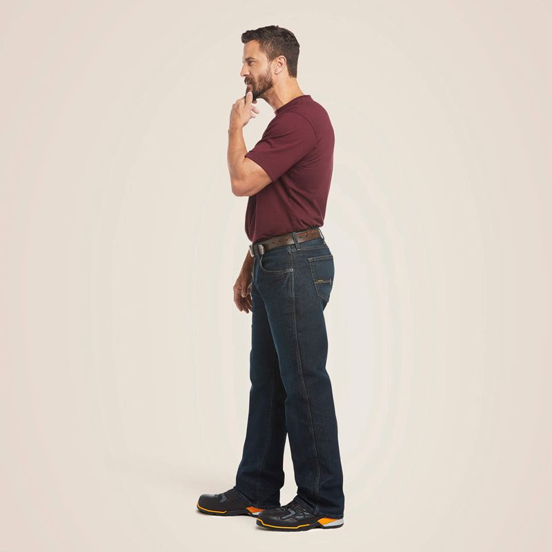 Blackstone Ariat Rebar M5 Straight Durastretch Edge Stackable Straight Leg Jean | 70EMFBLHV