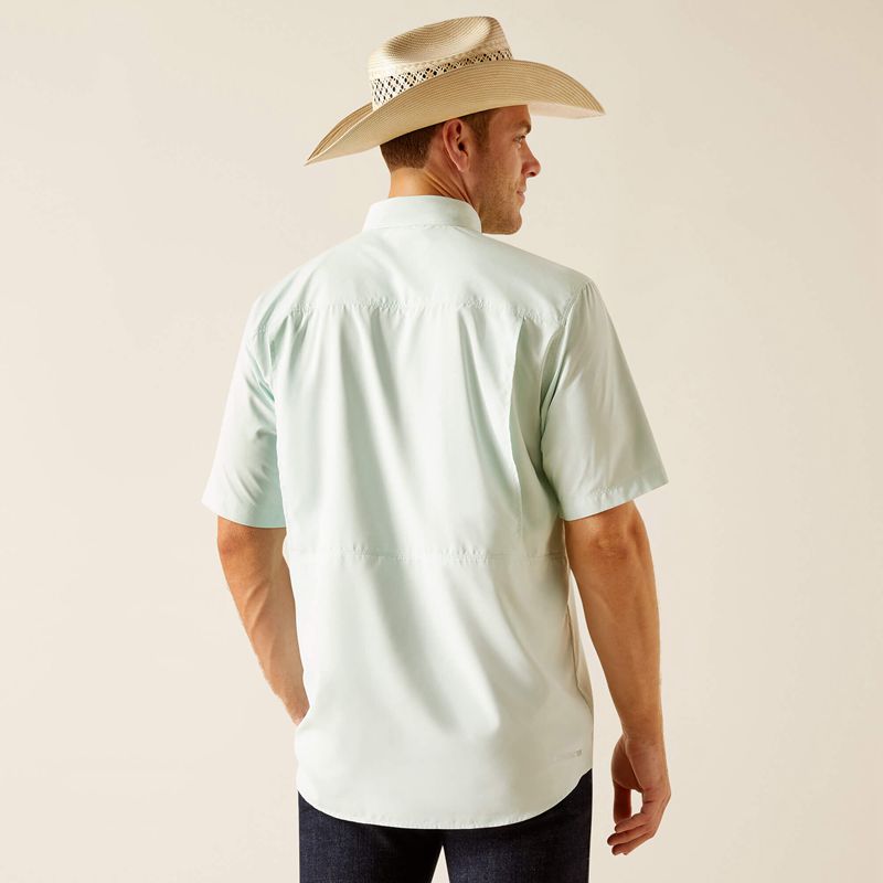 Bleached Aqua Ariat Venttek Outbound Classic Fit Shirt | 43ZLDUQIR