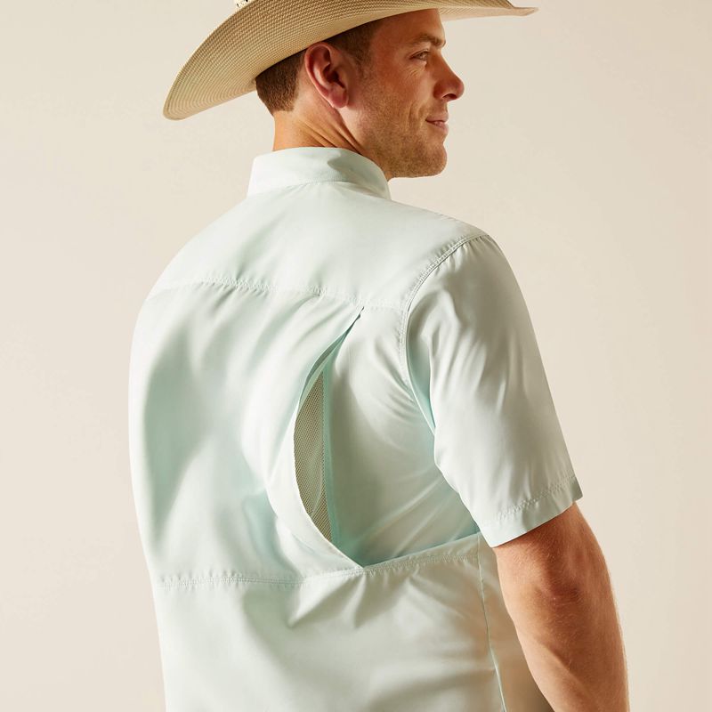 Bleached Aqua Ariat Venttek Outbound Classic Fit Shirt | 43ZLDUQIR