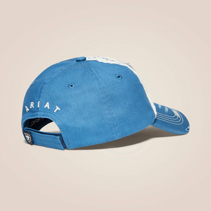 Blue Ariat Lace Logo Velcro Back Cap | 47MCPZROX