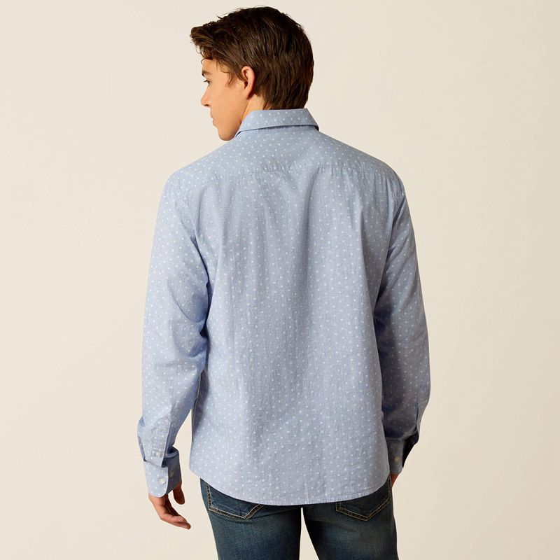 Blue Ariat Memphis Modern Fit Shirt | 84QDNRFWA