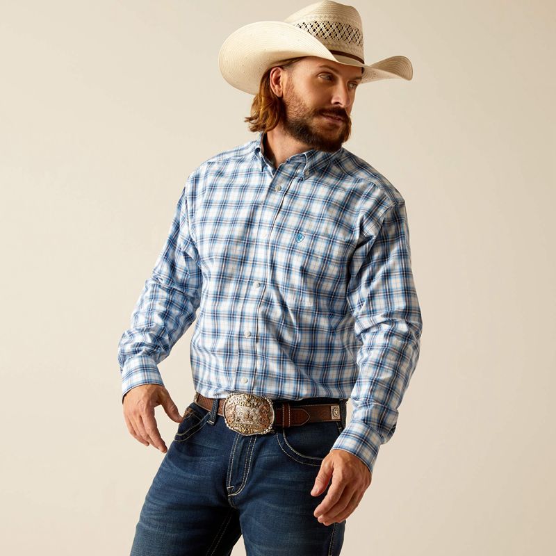 Blue Ariat Pro Series Phoenix Classic Fit Shirt | 14IAZEKYQ