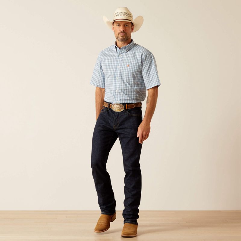 Blue Ariat Pro Series Richard Classic Fit Shirt | 64OEGSDRF